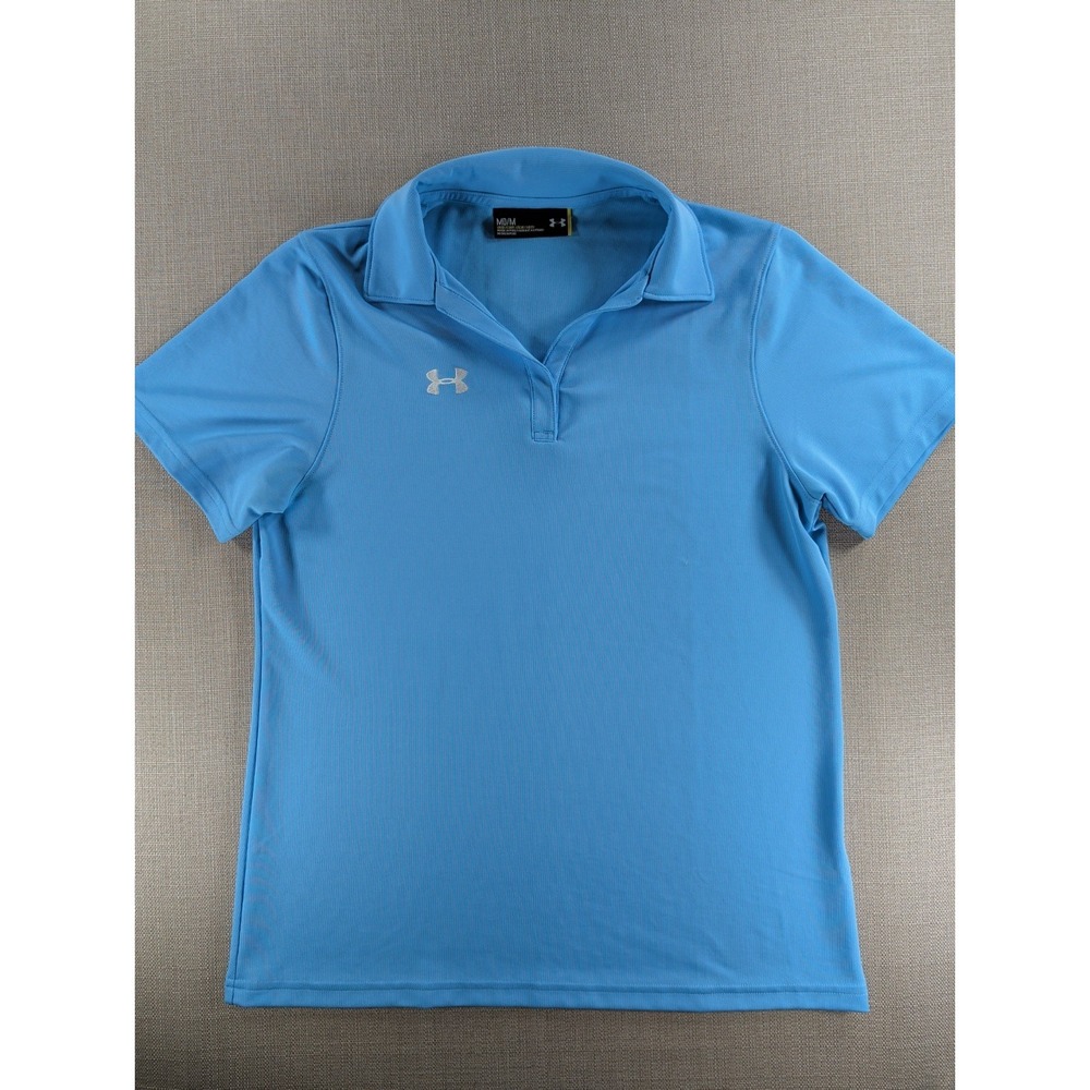 Under Armour Polo Shirt Womens M Blue Loose Golf Athletic Performance